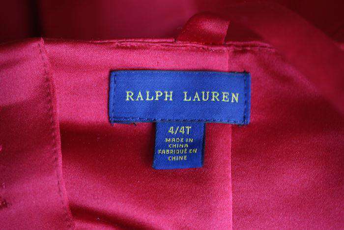 POLO RALPH LAUREN GIRLS RED SILK SATIN DRESS 4 YEARS - Image 5