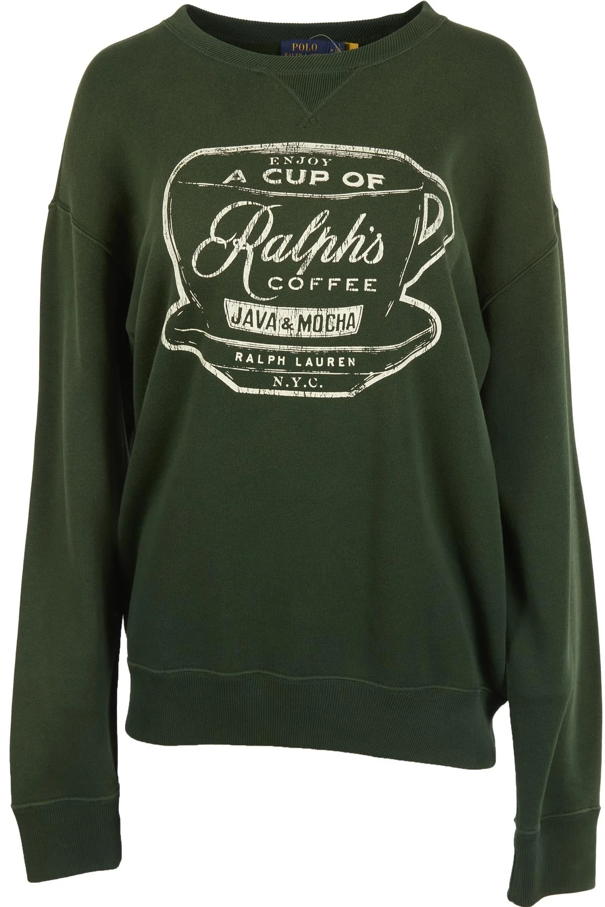 POLO RALPH LAUREN GREEN COTTON SWEATSHIRT MEDIUM