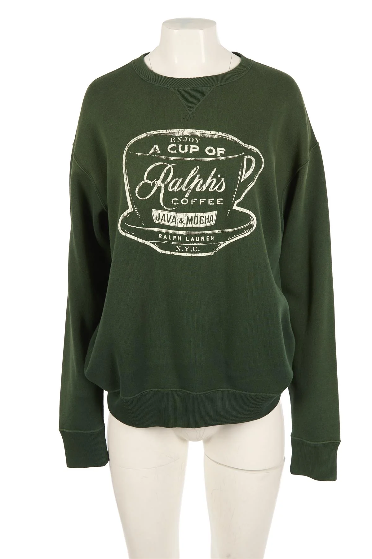 POLO RALPH LAUREN GREEN COTTON SWEATSHIRT MEDIUM - Image 2