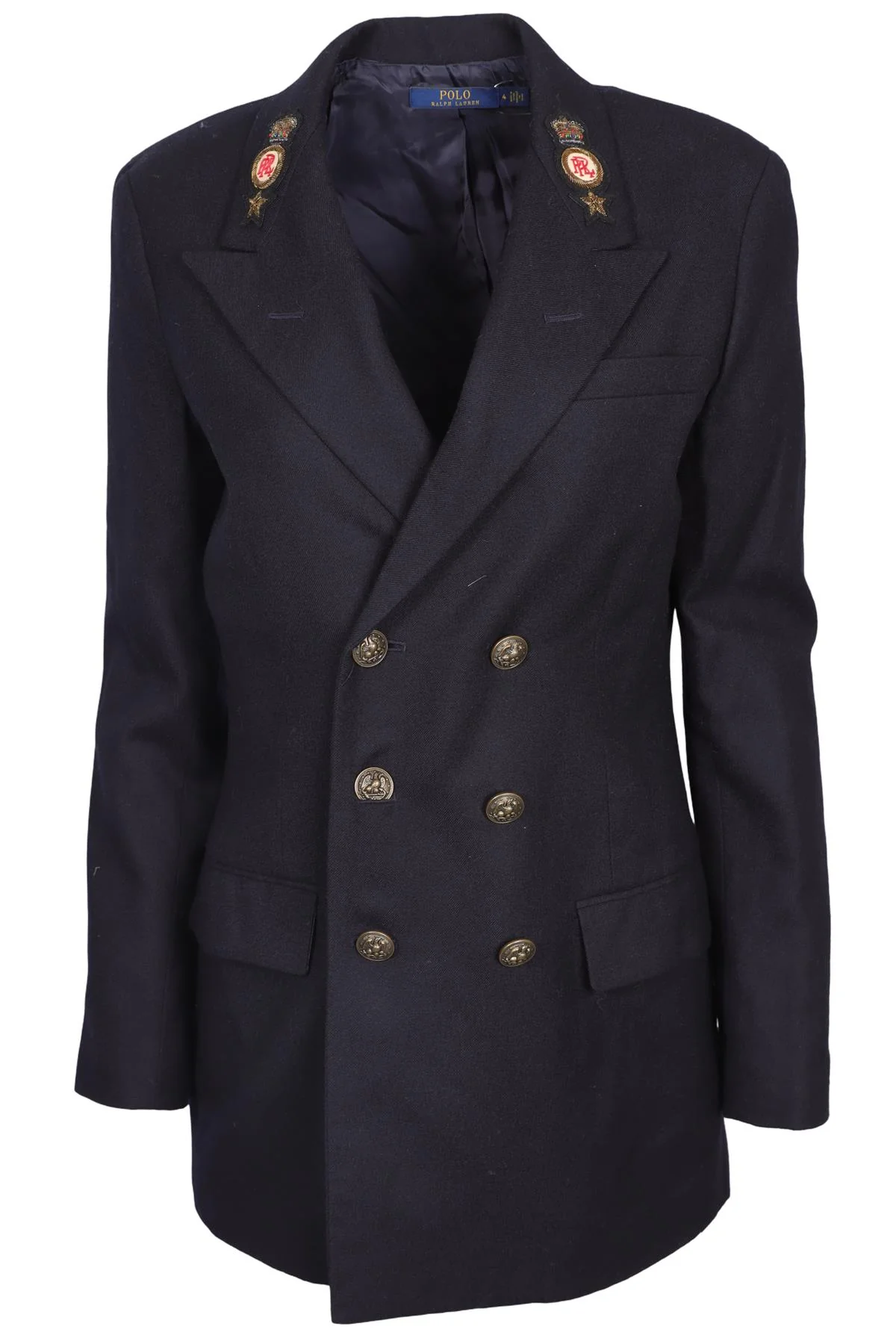 POLO RALPH LAUREN NAVY WOOL BLAZER UK 4