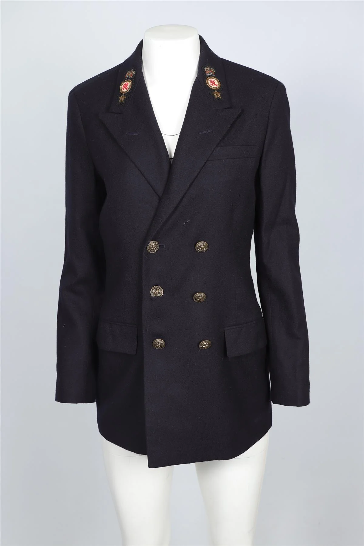POLO RALPH LAUREN NAVY WOOL BLAZER UK 4 - Image 2