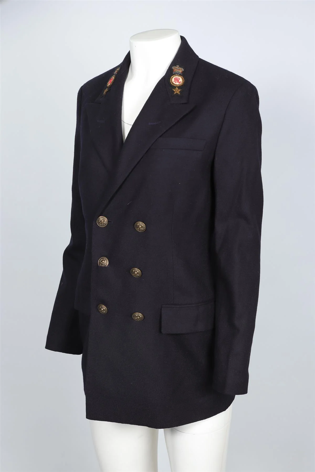POLO RALPH LAUREN NAVY WOOL BLAZER UK 4 - Image 3