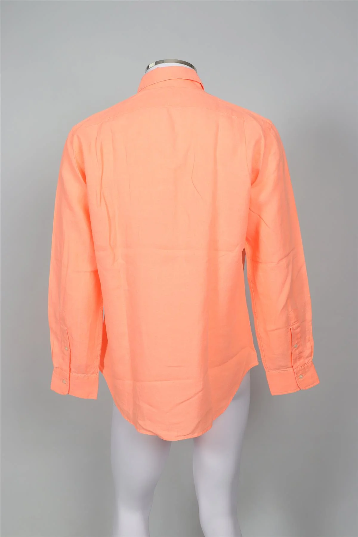 POLO RALPH LAUREN ORANGE MEN'S LINEN SHIRT LARGE - Image 4