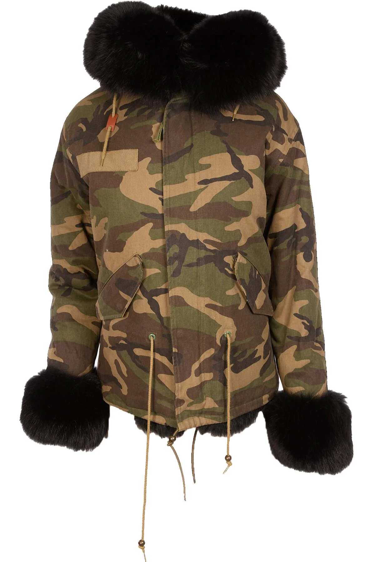 POPPY LONDON GREEN FOX FUR JACKET SMALL