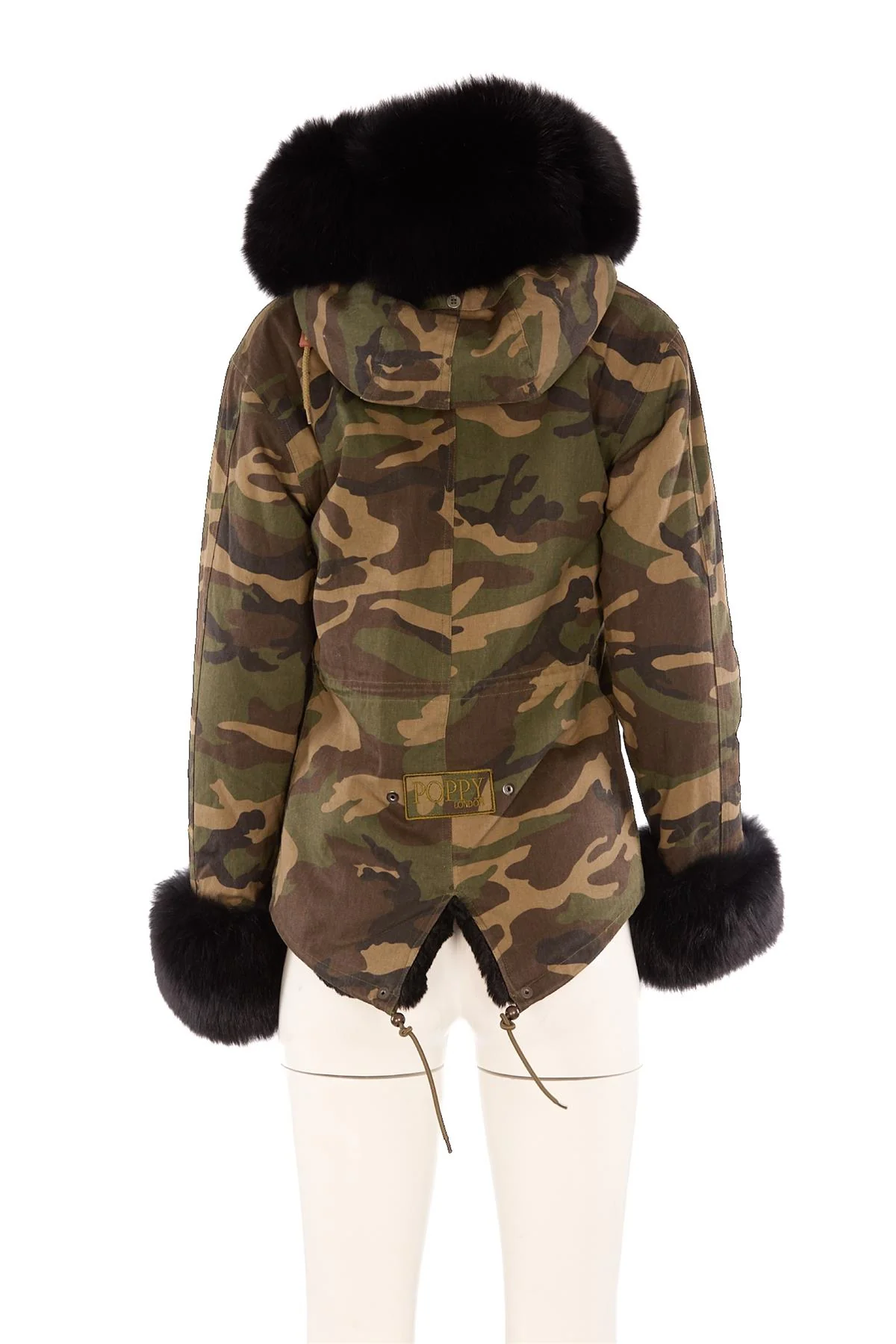 POPPY LONDON GREEN FOX FUR JACKET SMALL - Image 4