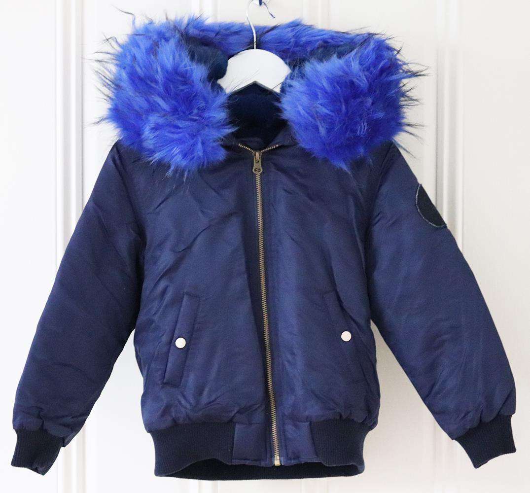 POPSKI LONDON KIDS GIRLS FAUX FUR LINED BOMBER JACKET 4 YEARS - Image 2