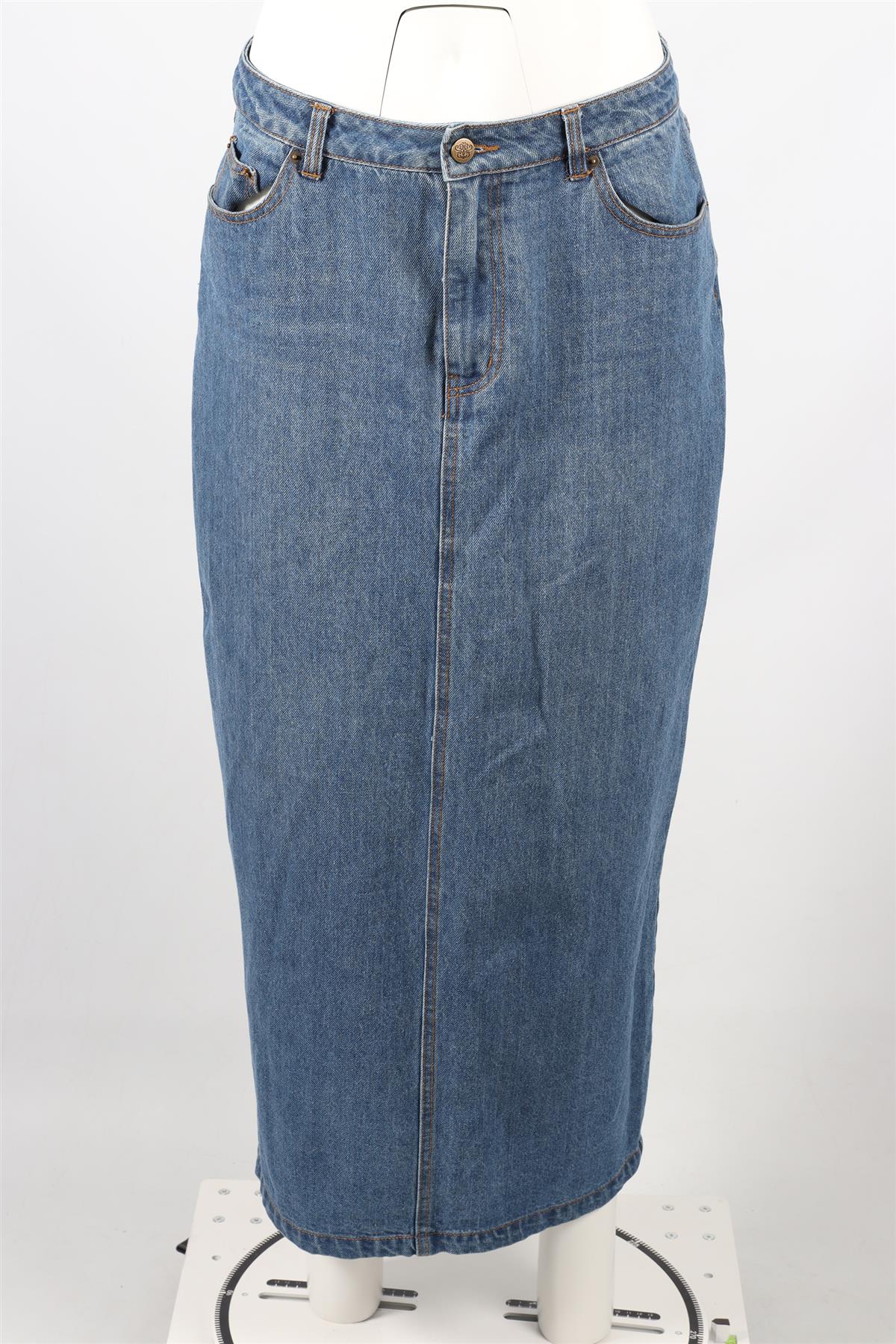 POSSE BLUE DENIM MAXI SKIRT W30 UK 12 - Image 2