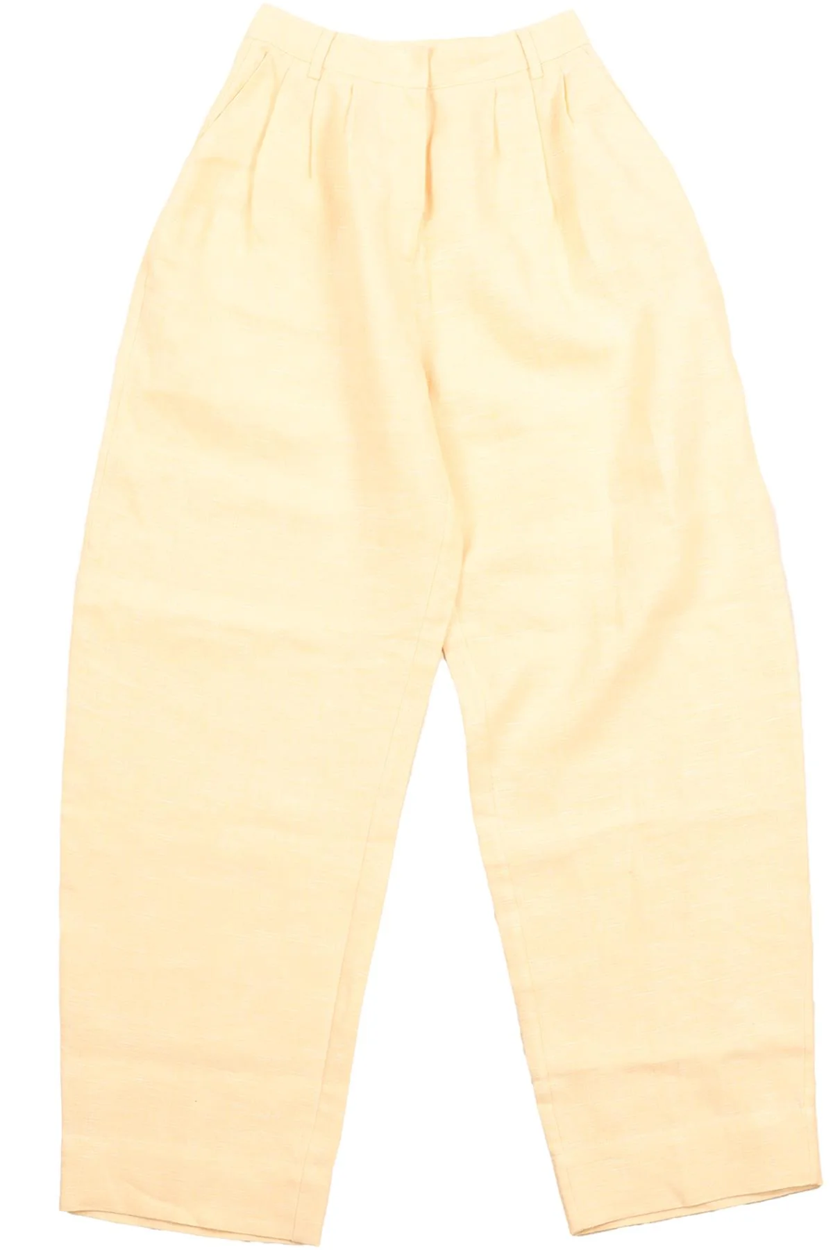 POSSE YELLOW LINEN BARREL LEG PANTS XSMALL