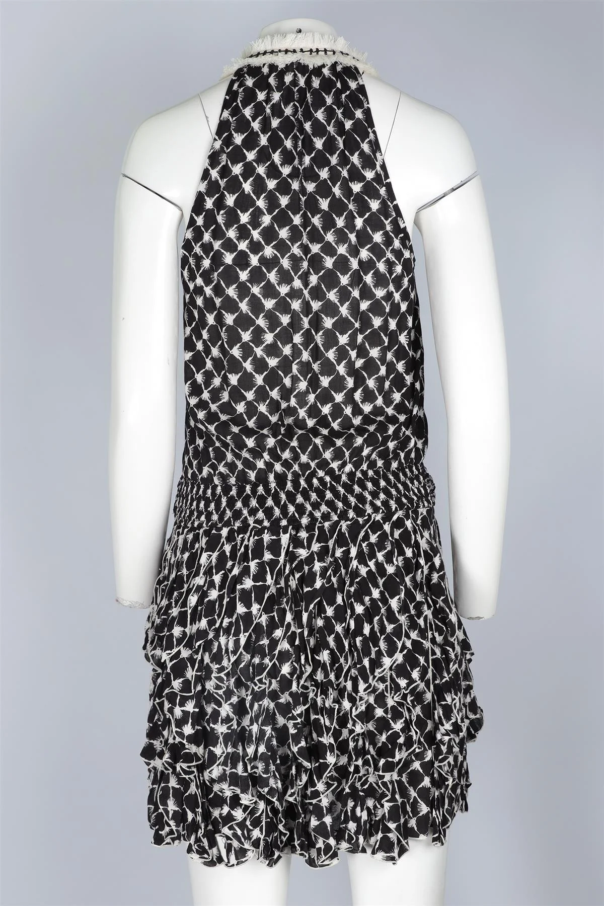 POUPETTE ST BARTH BLACK VOILE MINI DRESS SMALL - Image 4