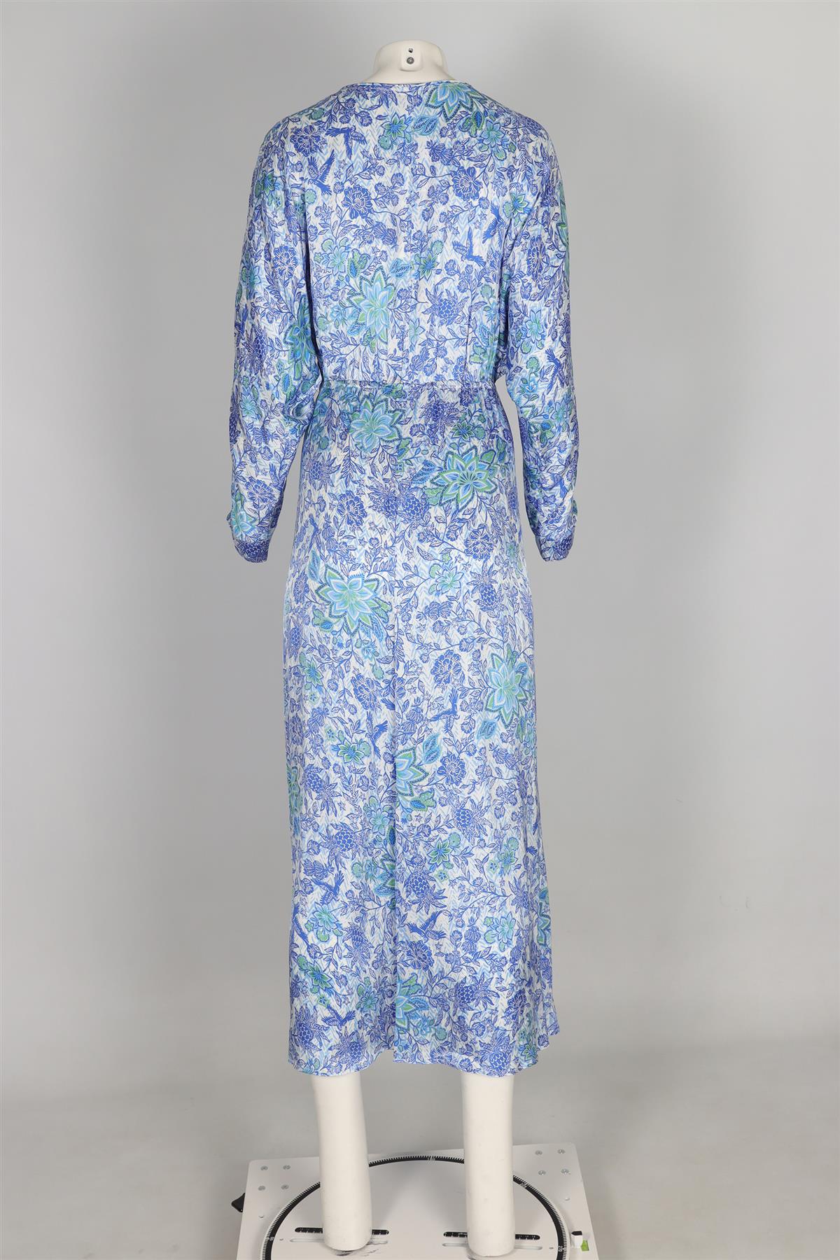 POUPETTE ST BARTH BLUE SATIN MAXI DRESS MEDIUM - Image 4
