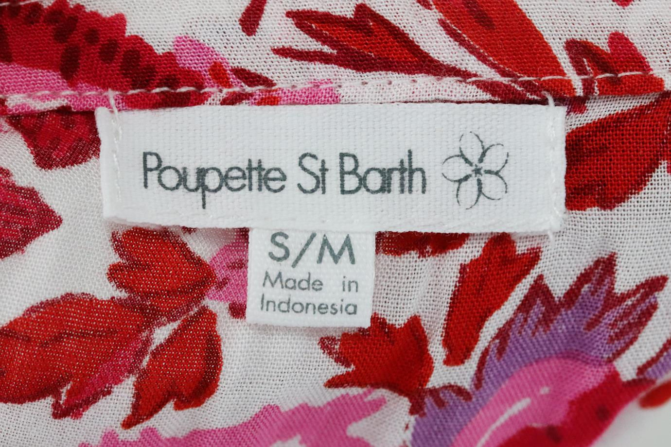 POUPETTE ST BARTH OFF THE SHOULDER CROPPED PRINTED VOILE TOP SMALL/MEDUIM - Image 5