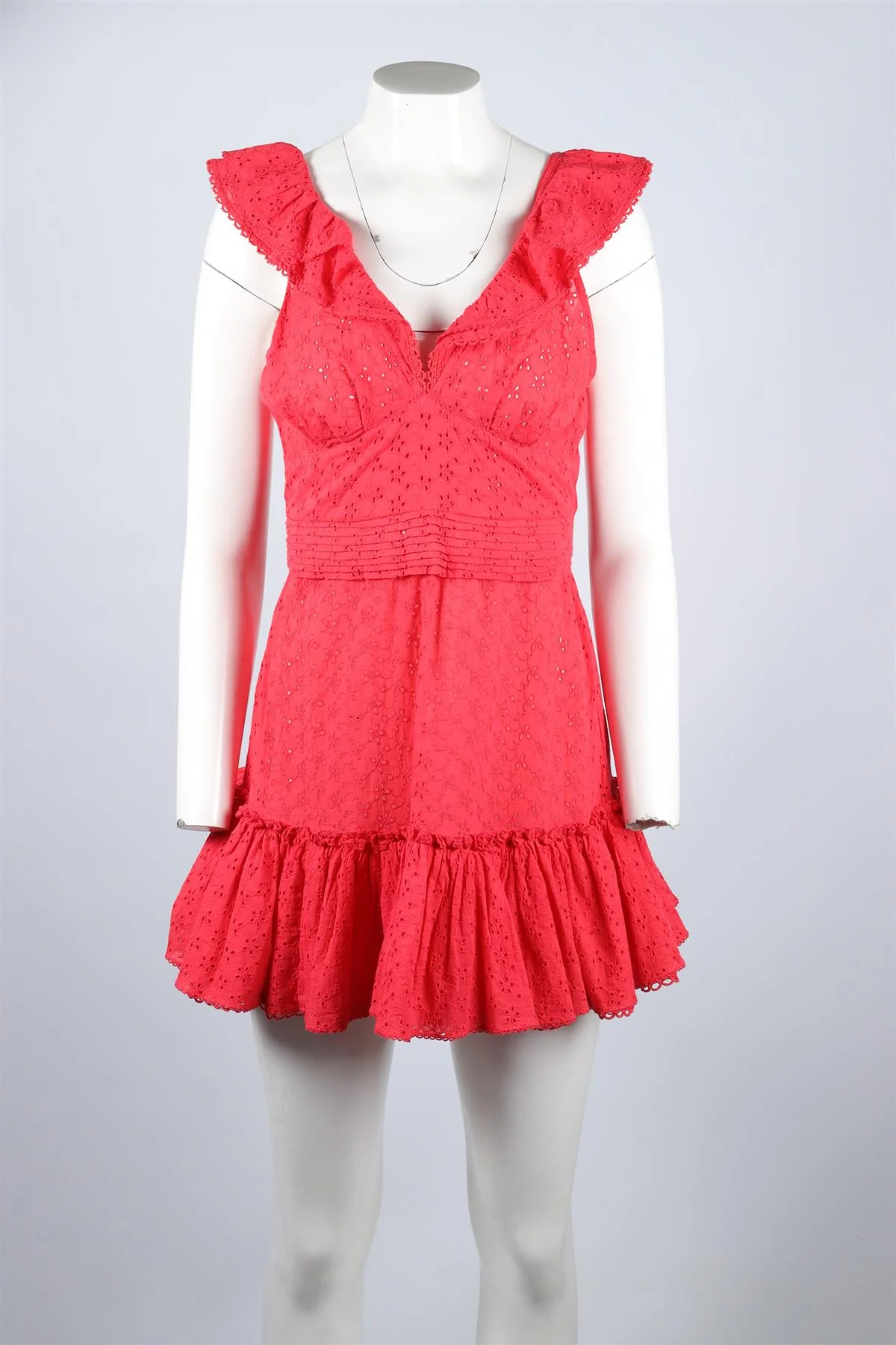 POUPETTE ST BARTH RED COTTON MINI DRESS SMALL - Image 2