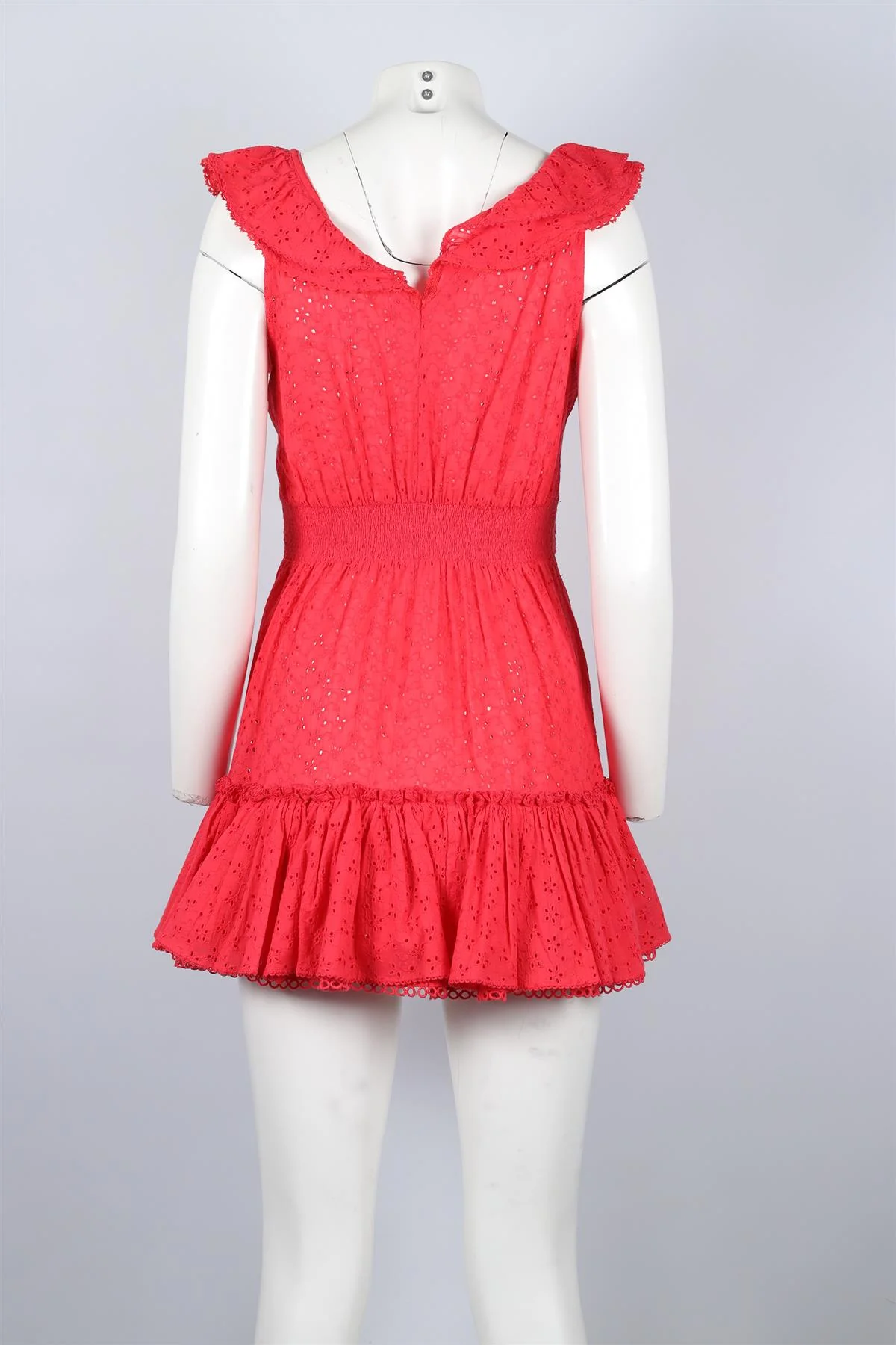 POUPETTE ST BARTH RED COTTON MINI DRESS SMALL - Image 4