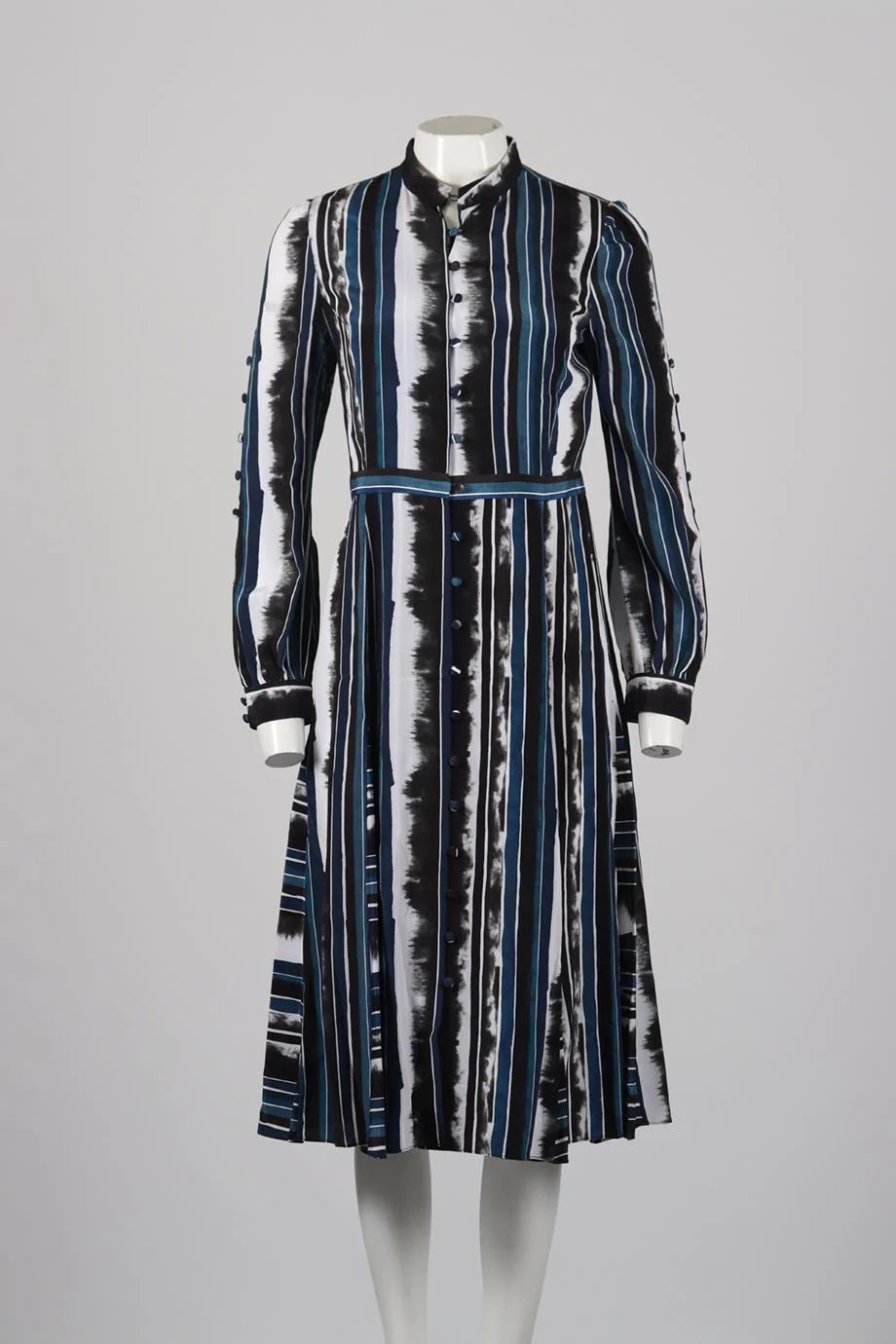 PRABAL GURUNG PRINTED SILK MIDI DRESS US 4 UK 8 - Image 2