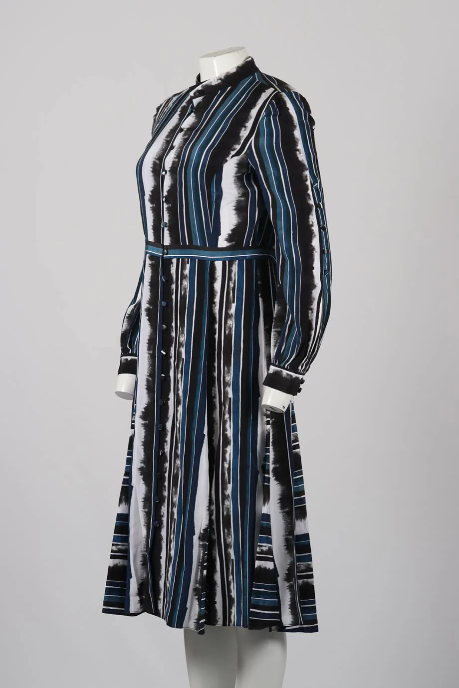 PRABAL GURUNG PRINTED SILK MIDI DRESS US 4 UK 8 - Image 3