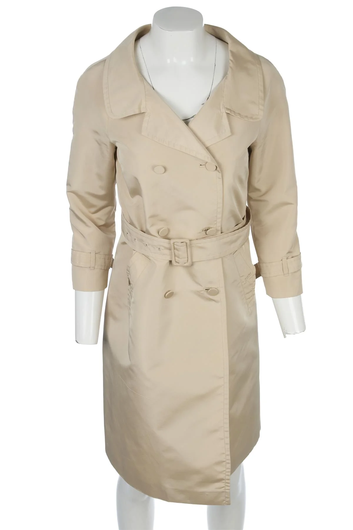 PRADA BEIGE SILK TRENCH COAT IT 38 UK 6 - Image 2