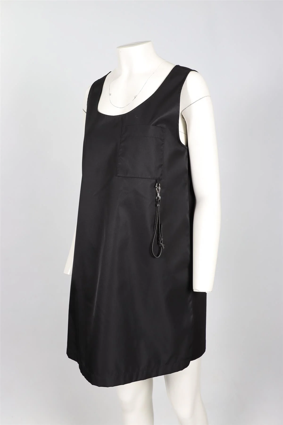 PRADA BLACK 2021 NYLON MINI DRESS SMALL - Image 3