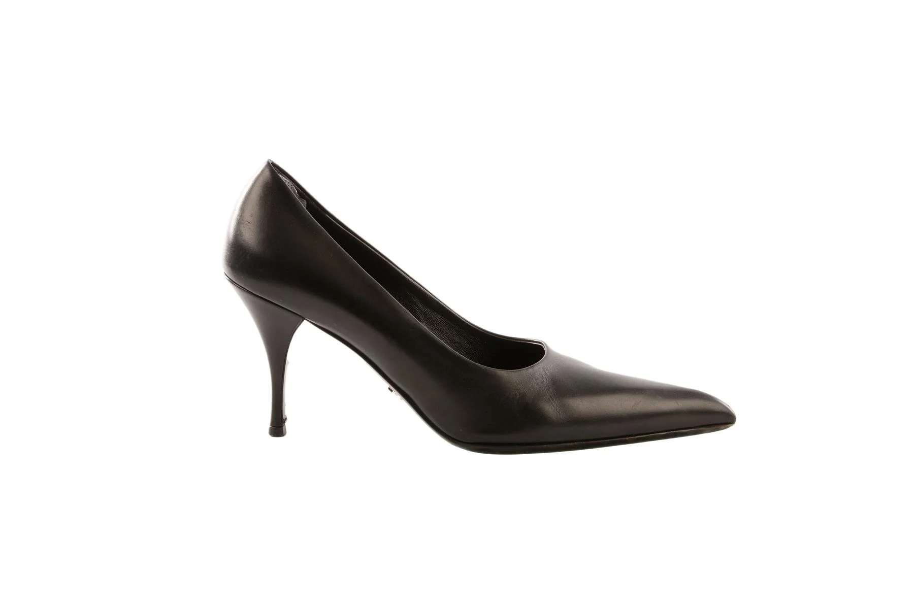 PRADA BLACK LEATHER PUMPS EU 39 - Image 2