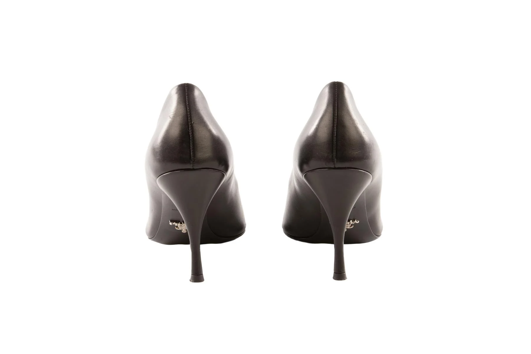 PRADA BLACK LEATHER PUMPS EU 39 - Image 5