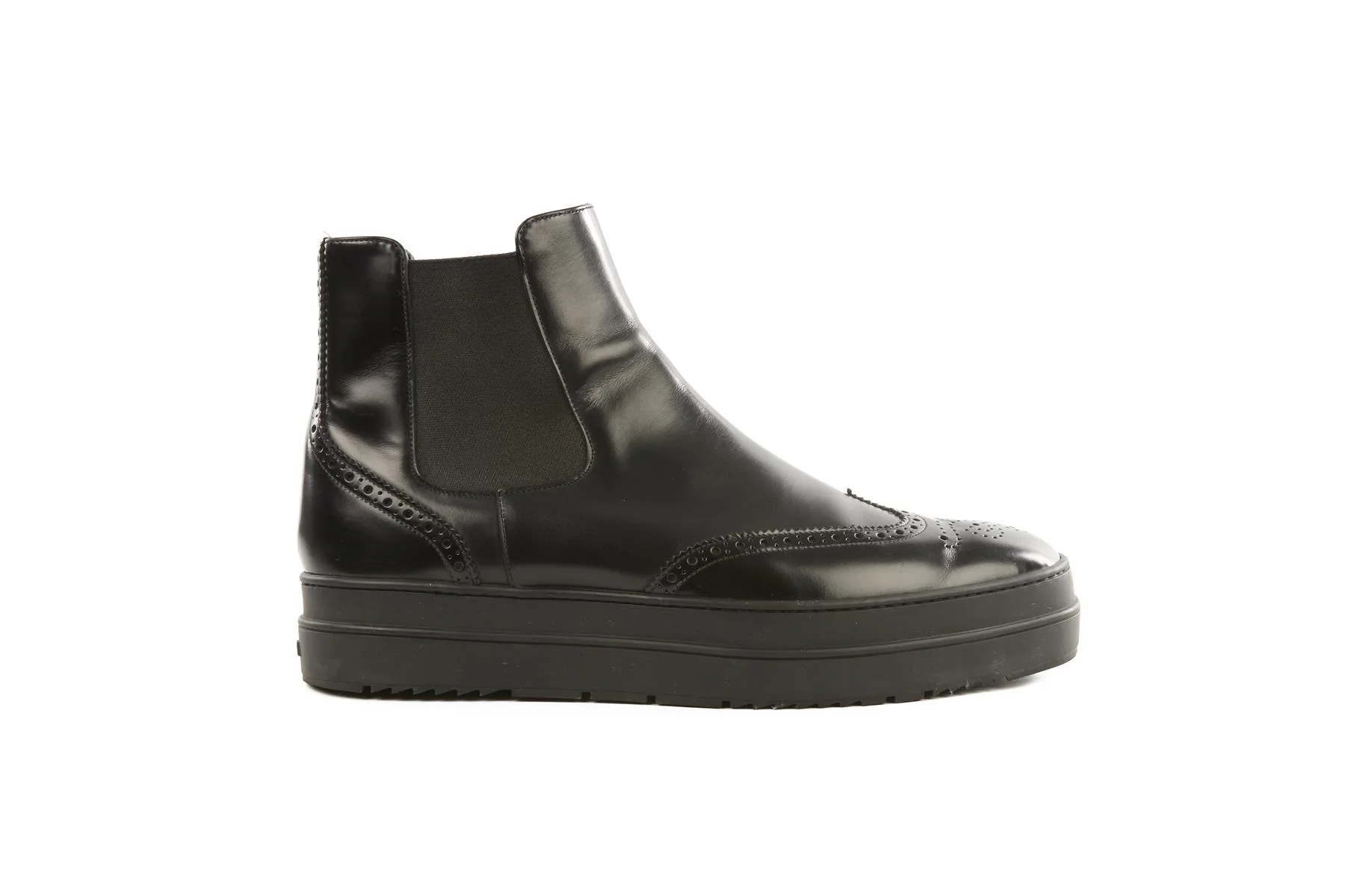 PRADA BLACK MEN'S LEATHER ANKLE BOOTS UK 7.5 EU 41.5 US 8.5 - Image 2