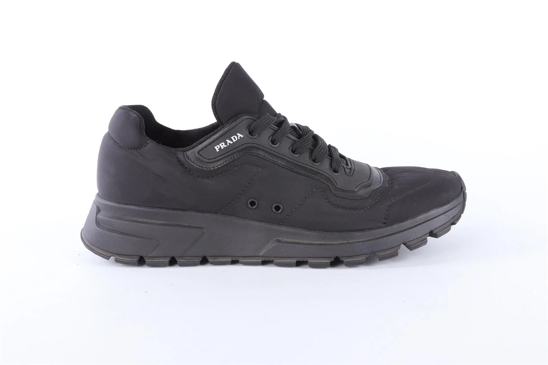 PRADA BLACK MEN'S NYLON SNEAKERS EU 42.5 UK 8.5 US 9.5 - Image 2