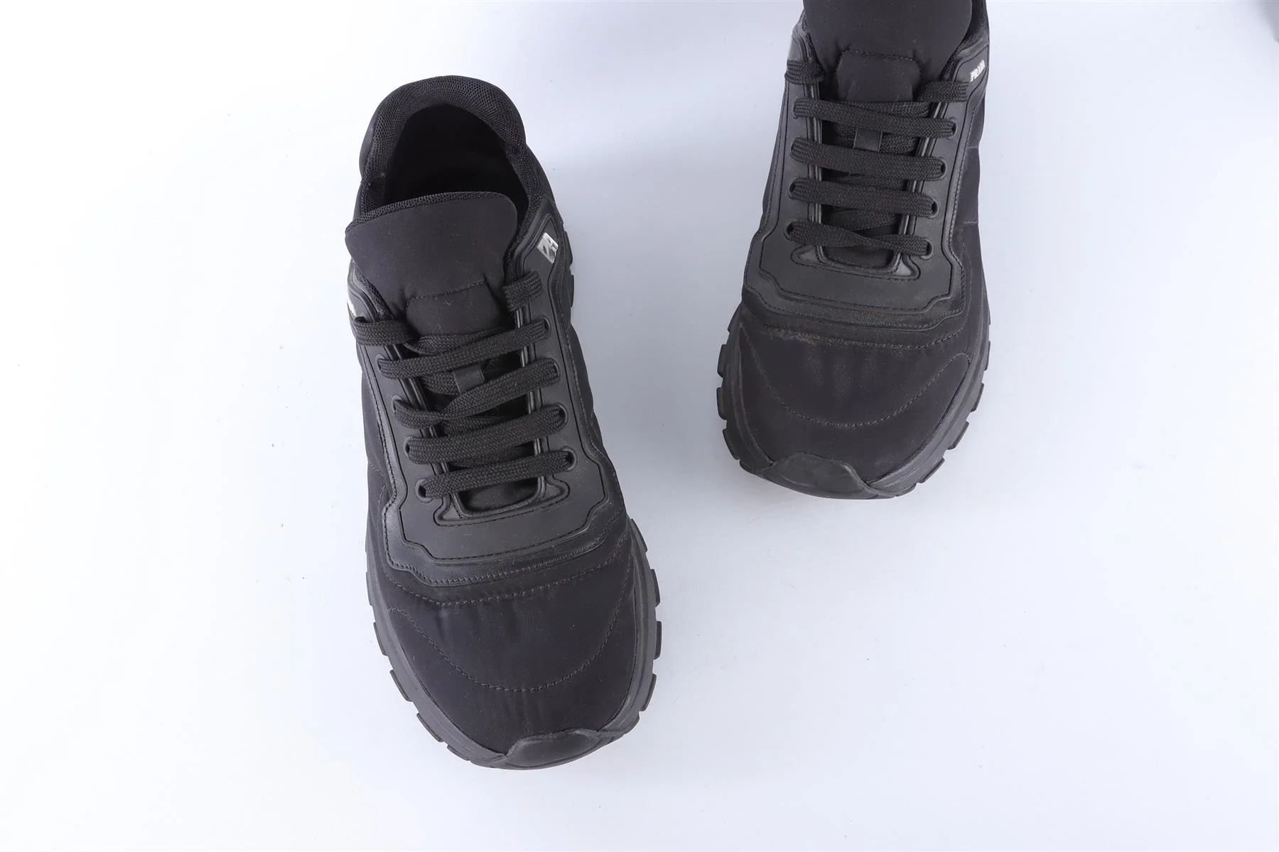 PRADA BLACK MEN'S NYLON SNEAKERS EU 42.5 UK 8.5 US 9.5 - Image 4