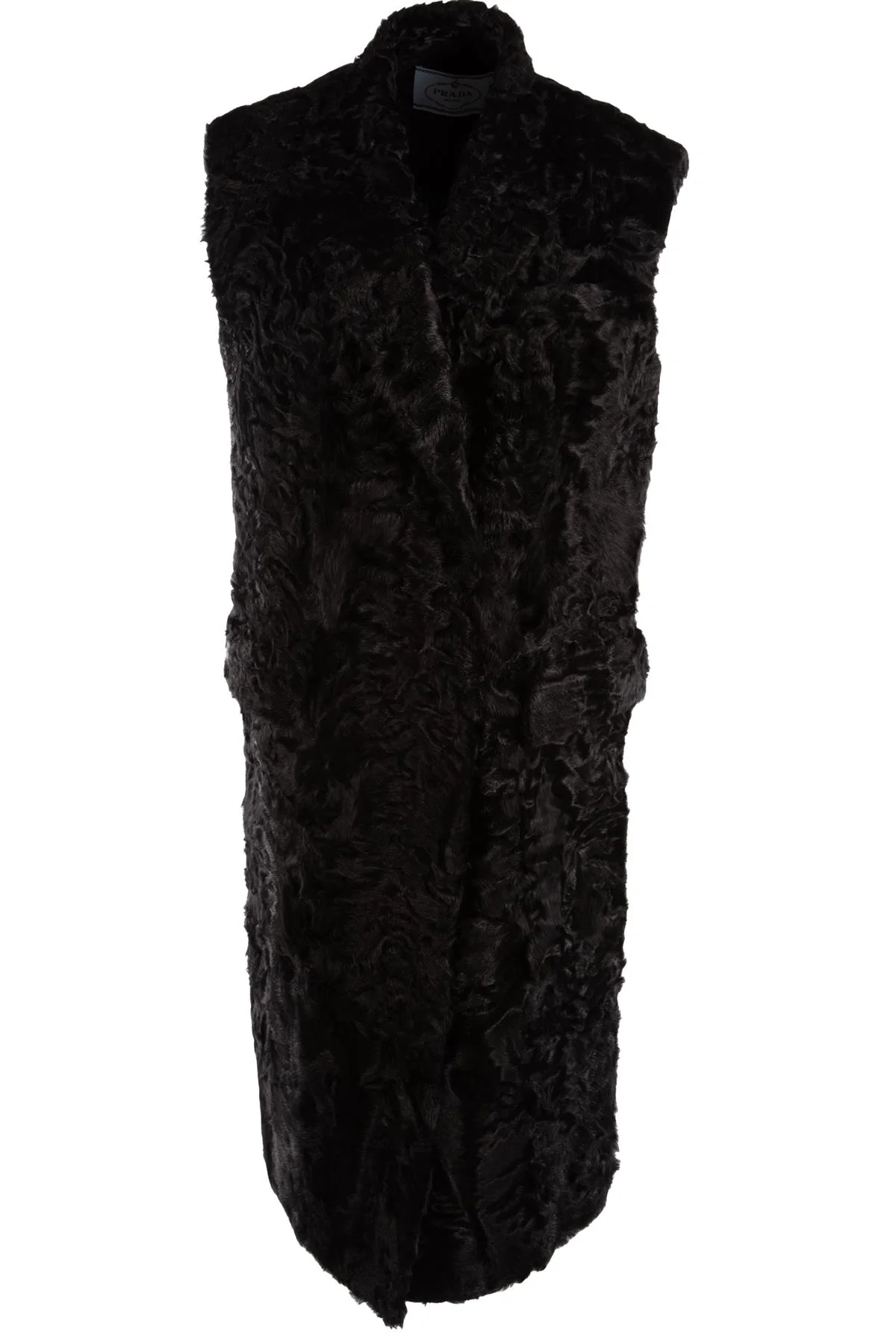PRADA BLACK SHEARLING GILET IT 38 UK 6