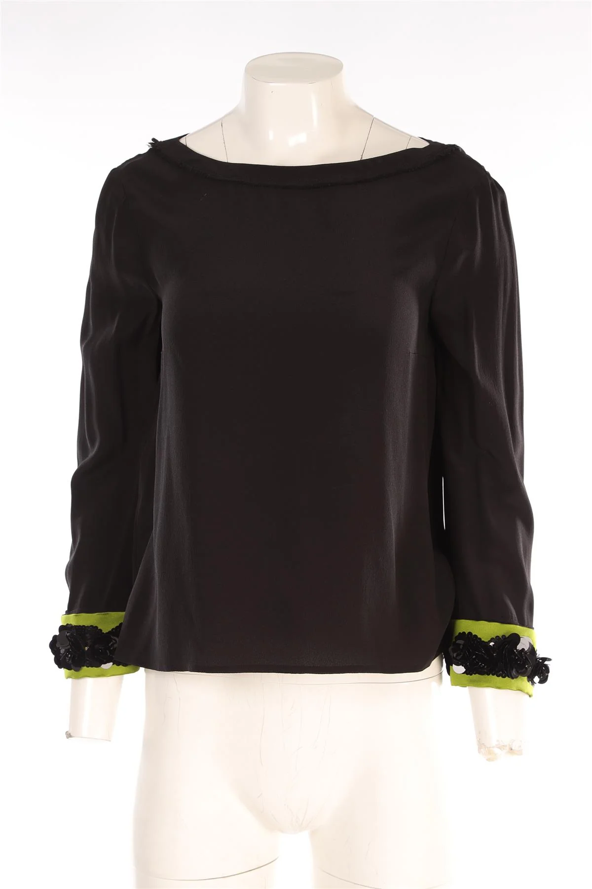 PRADA BLACK SILK TOP IT 40 UK 8 - Image 2