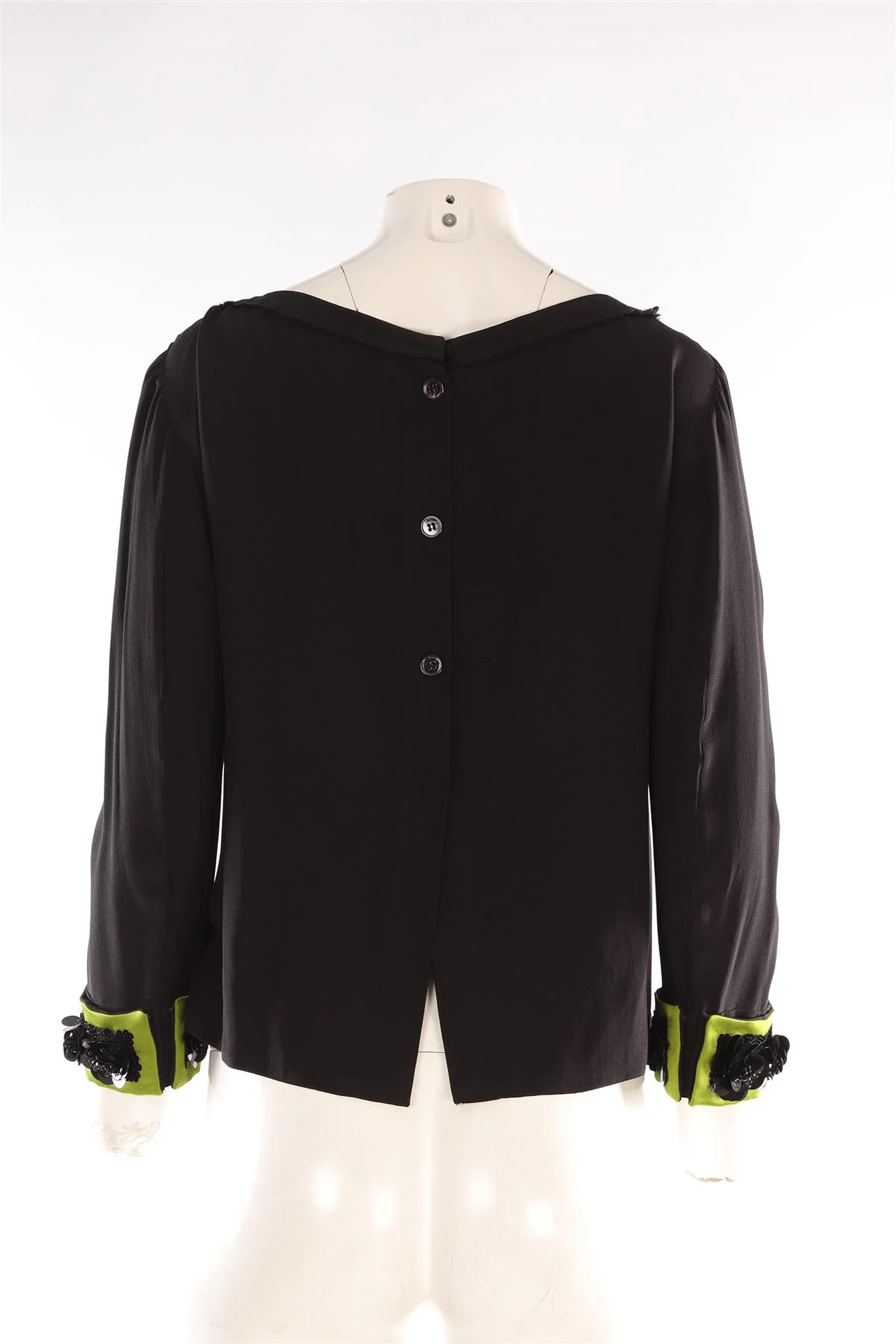 PRADA BLACK SILK TOP IT 40 UK 8 - Image 4