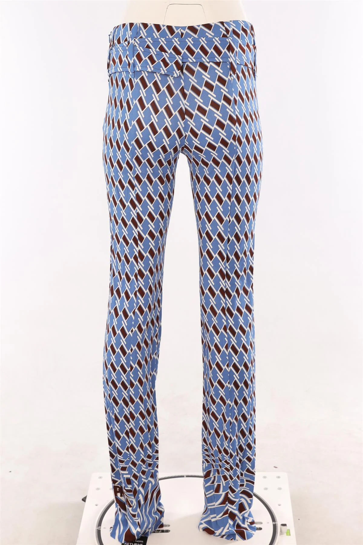 PRADA BLUE KNIT STRAIGHT LEG PANTS IT 42 UK 10 - Image 4