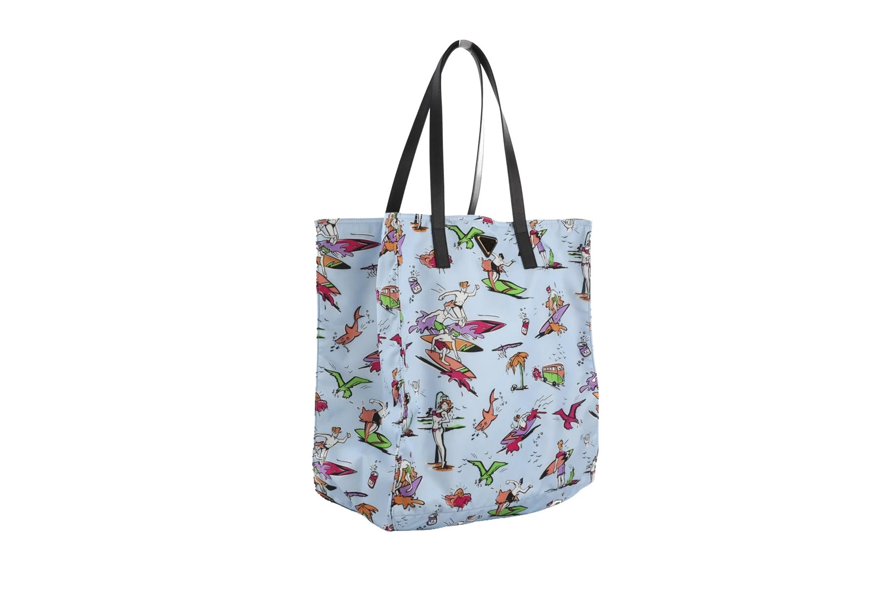PRADA BLUE SURF NYLON TOTE BAG - Image 3