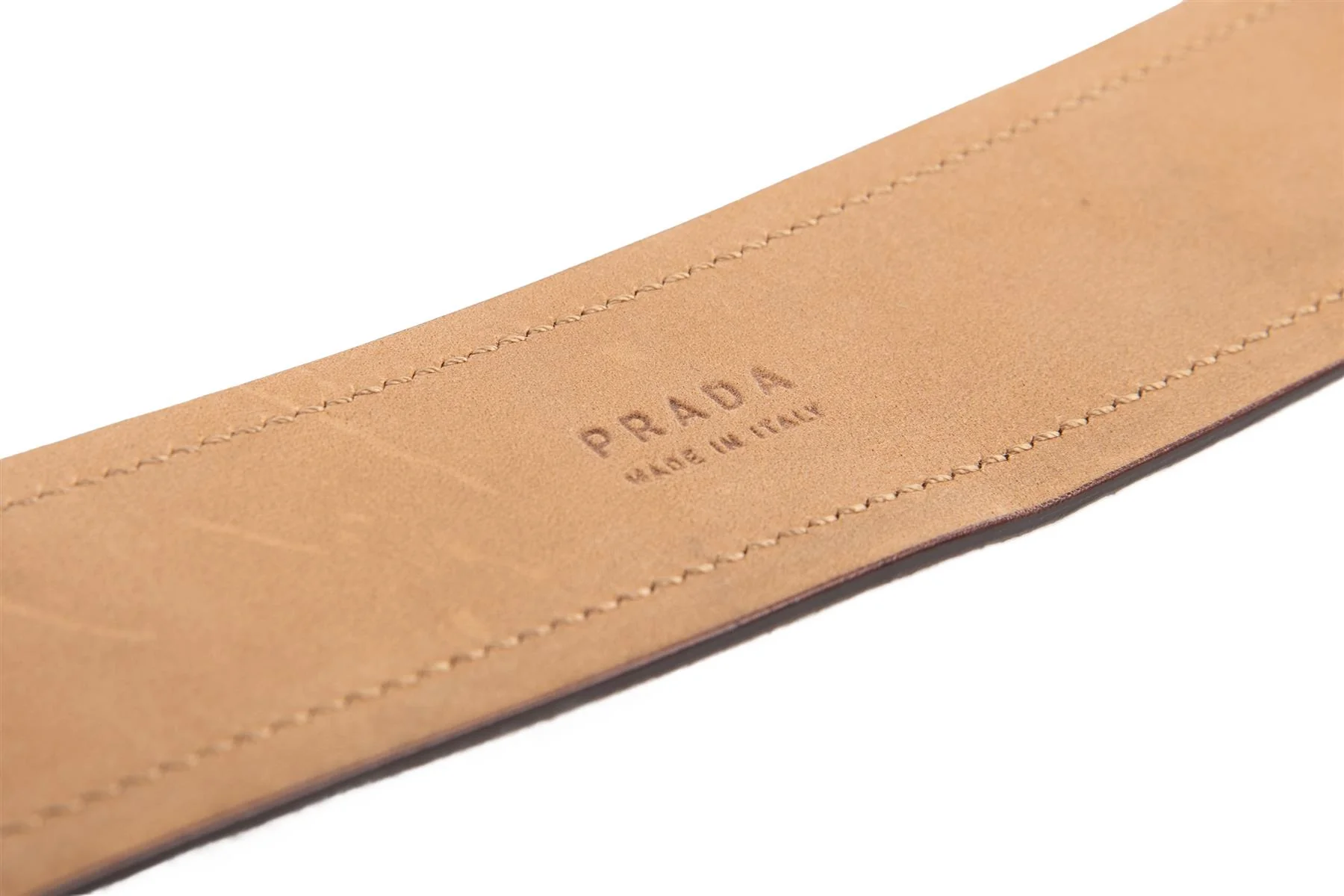 PRADA BRONZE LEATHER BELT 90CM - Image 6