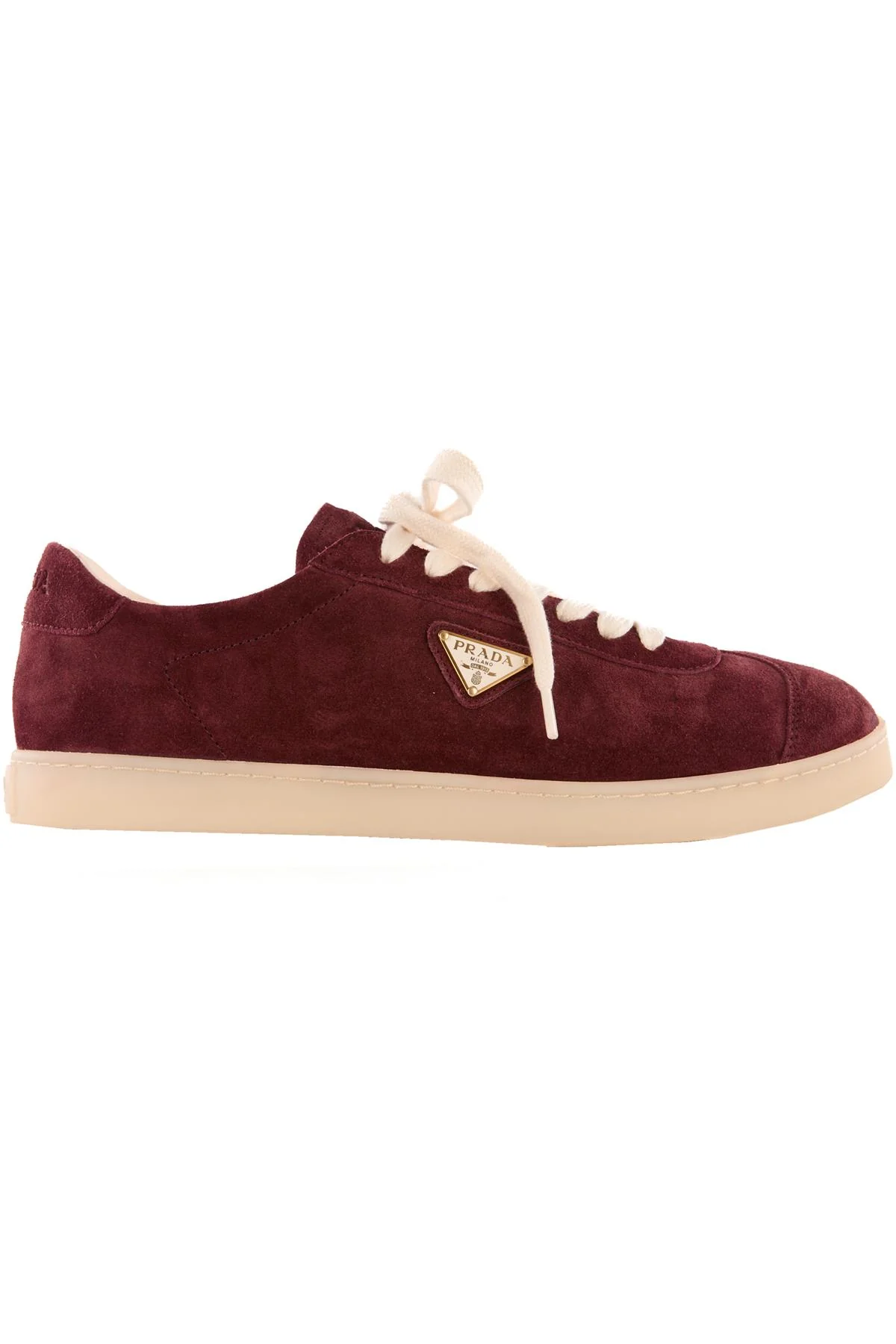 PRADA BURGUNDY MEN'S LANE SUEDE SNEAKERS EU 43.5 UK 9.5 US 10.5