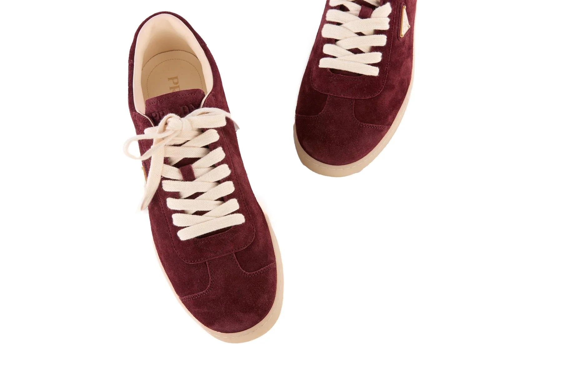 PRADA BURGUNDY MEN'S LANE SUEDE SNEAKERS EU 43.5 UK 9.5 US 10.5 - Image 4