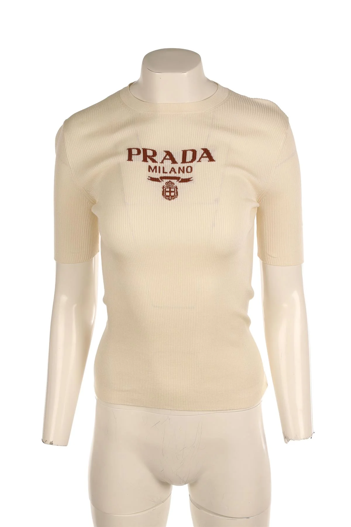 PRADA CREAM KNIT TOP MEDIUM - Image 2