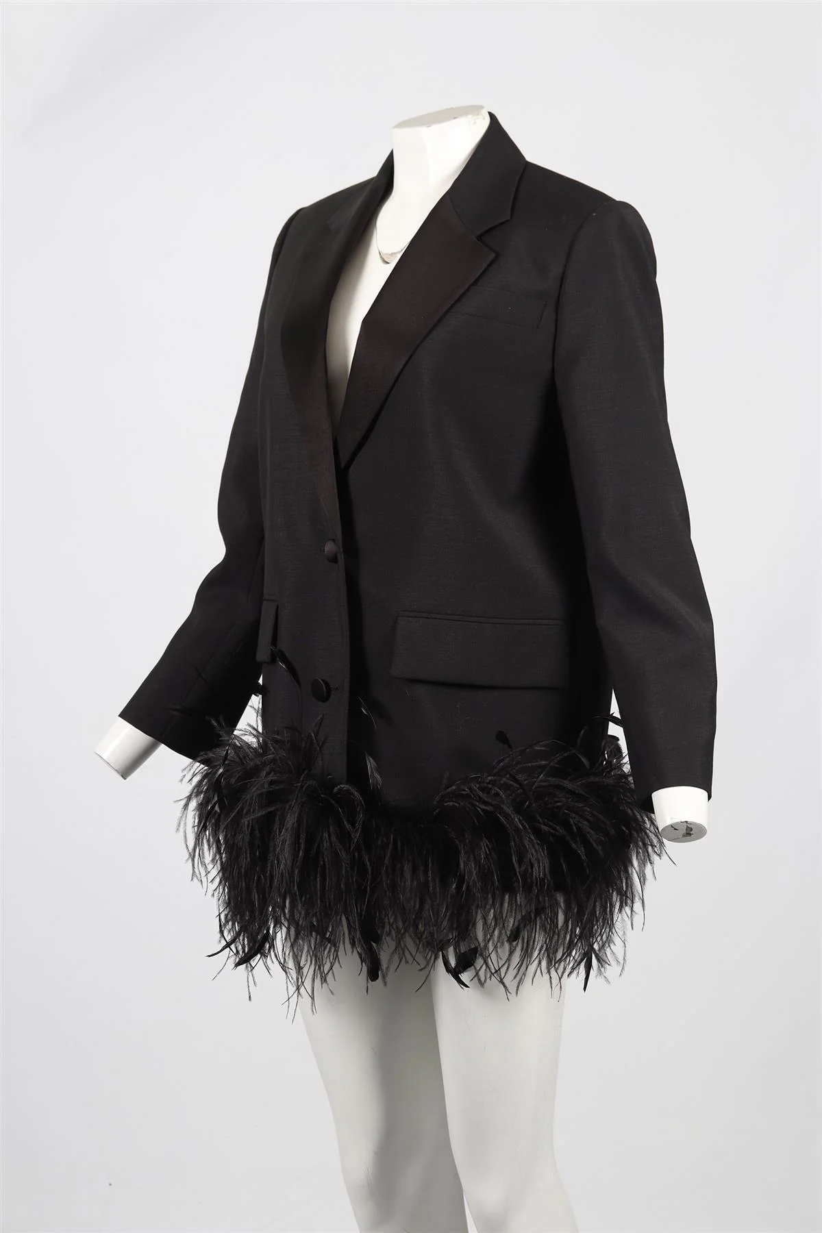 PRADA FEATHER AND WOOL BLAZER IT 40 UK 8 - Image 3