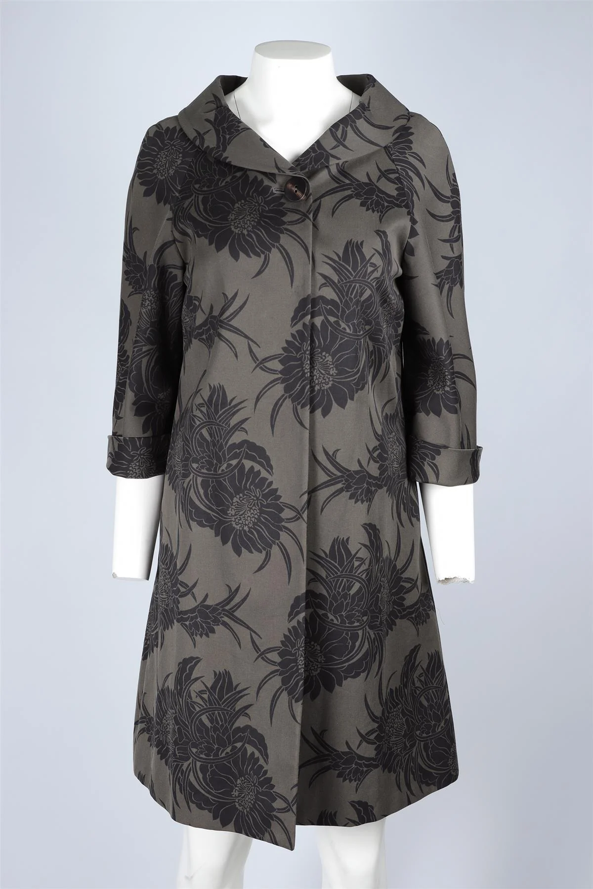 PRADA GREEN COTTON COAT IT 38 UK 6 - Image 2