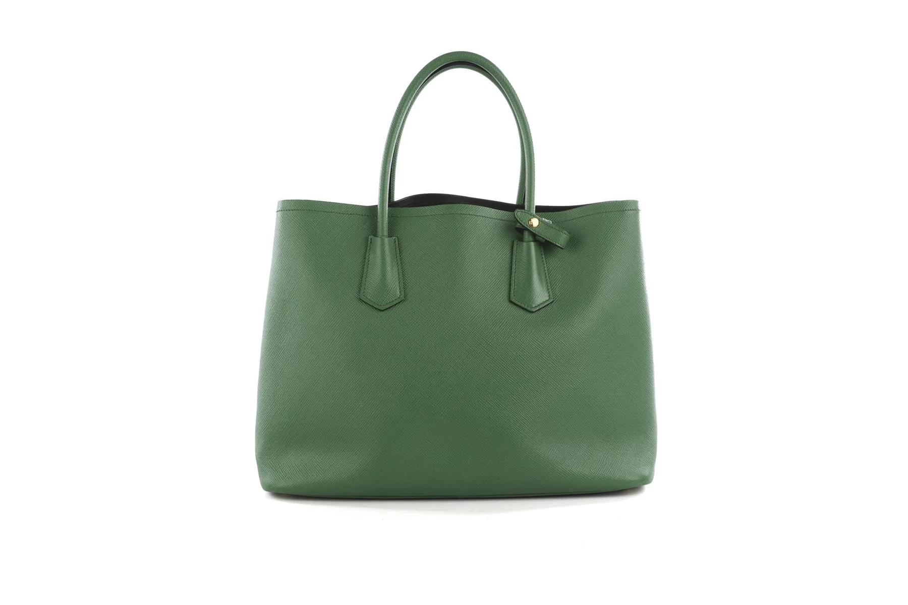 PRADA GREEN DOUBLE MEDIUM SAFFIANO LEATHER TOTE BAG - Image 6
