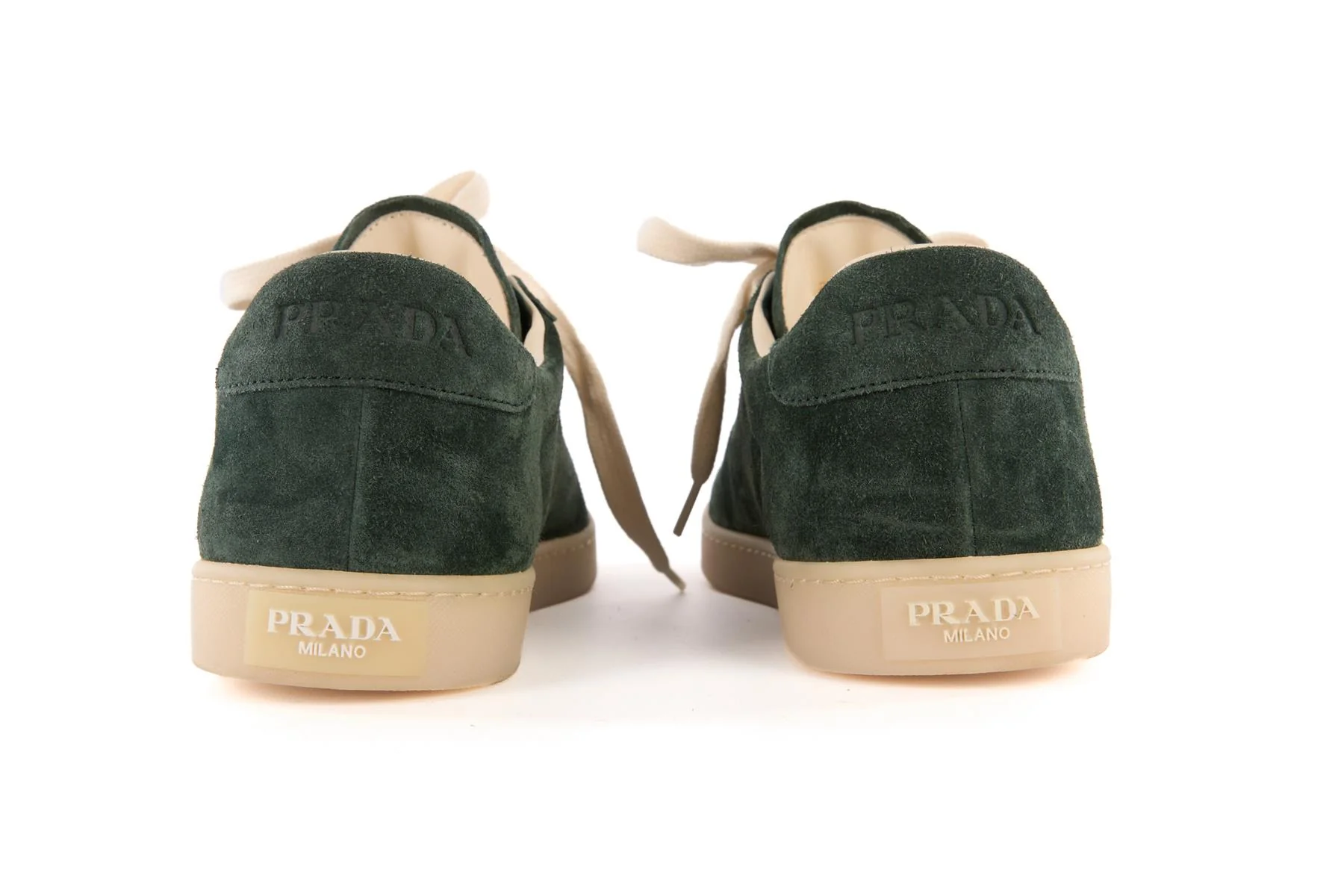 PRADA GREEN MEN'S LANE SUEDE SNEAKERS EU 43.5 UK 9.5 US 10.5 - Image 5