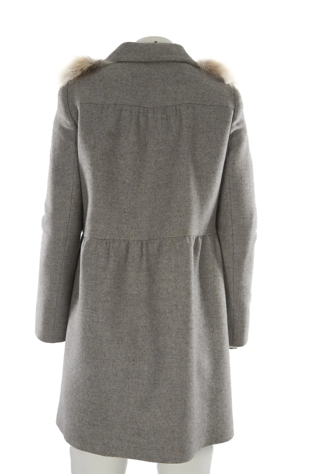 PRADA GREY WOOL COAT IT 40 UK 8 - Image 4