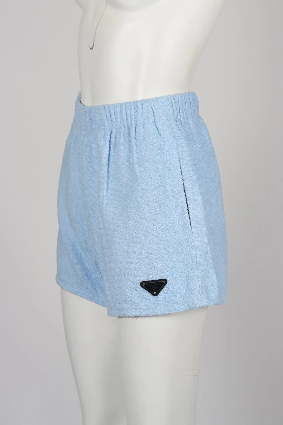 PRADA LOGO DETAILED TERRY CLOTH SHORTS IT 38 UK 6 - Image 3