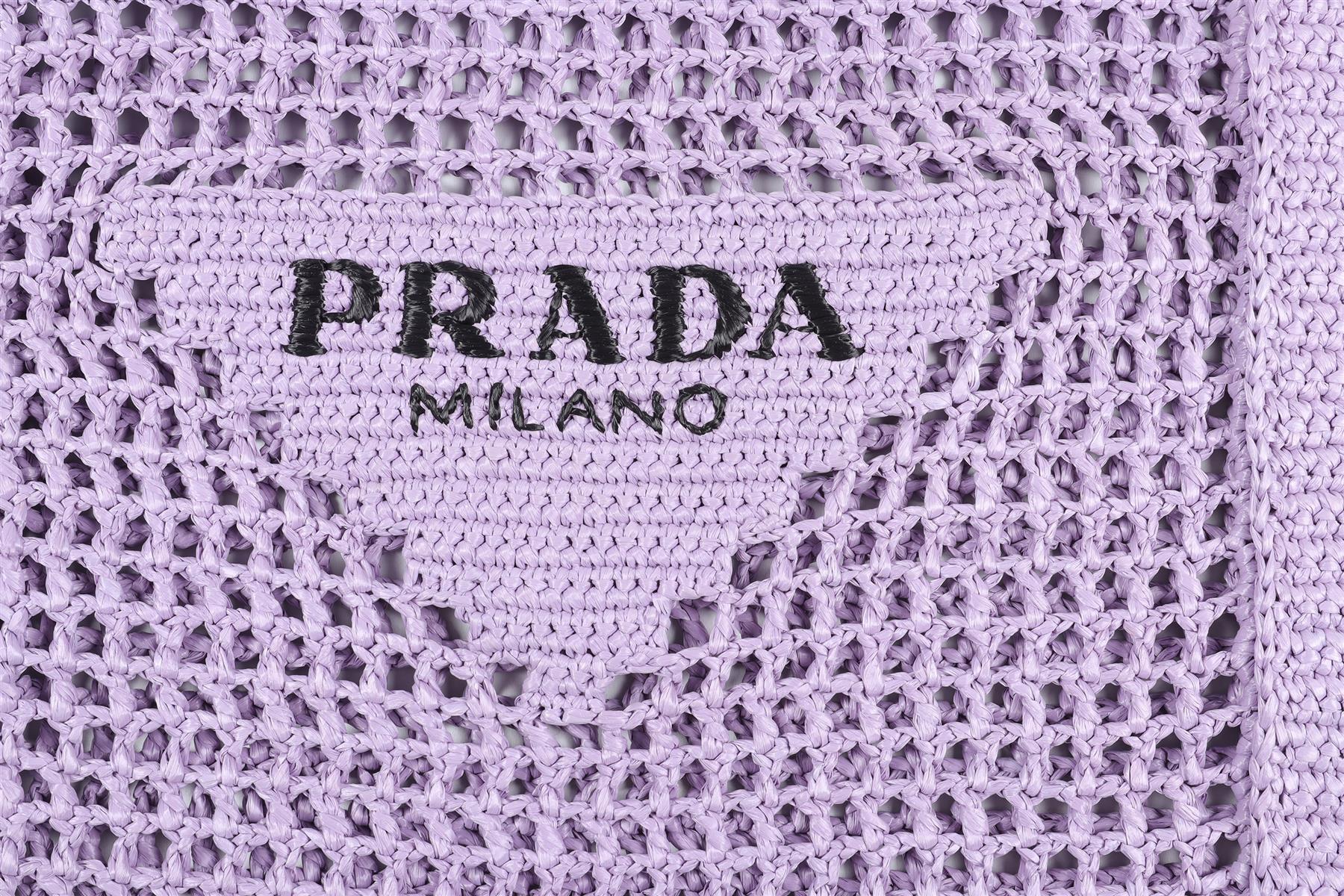 PRADA PURPLE RAFFIA TOTE BAG - Image 3