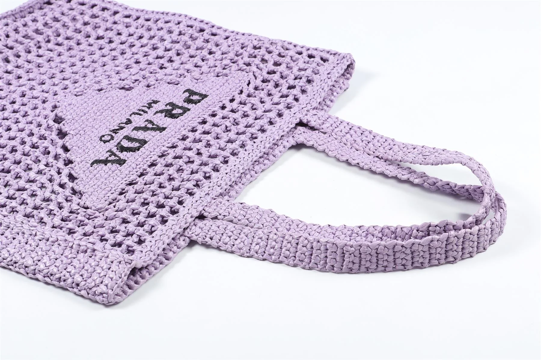 PRADA PURPLE RAFFIA TOTE BAG - Image 6