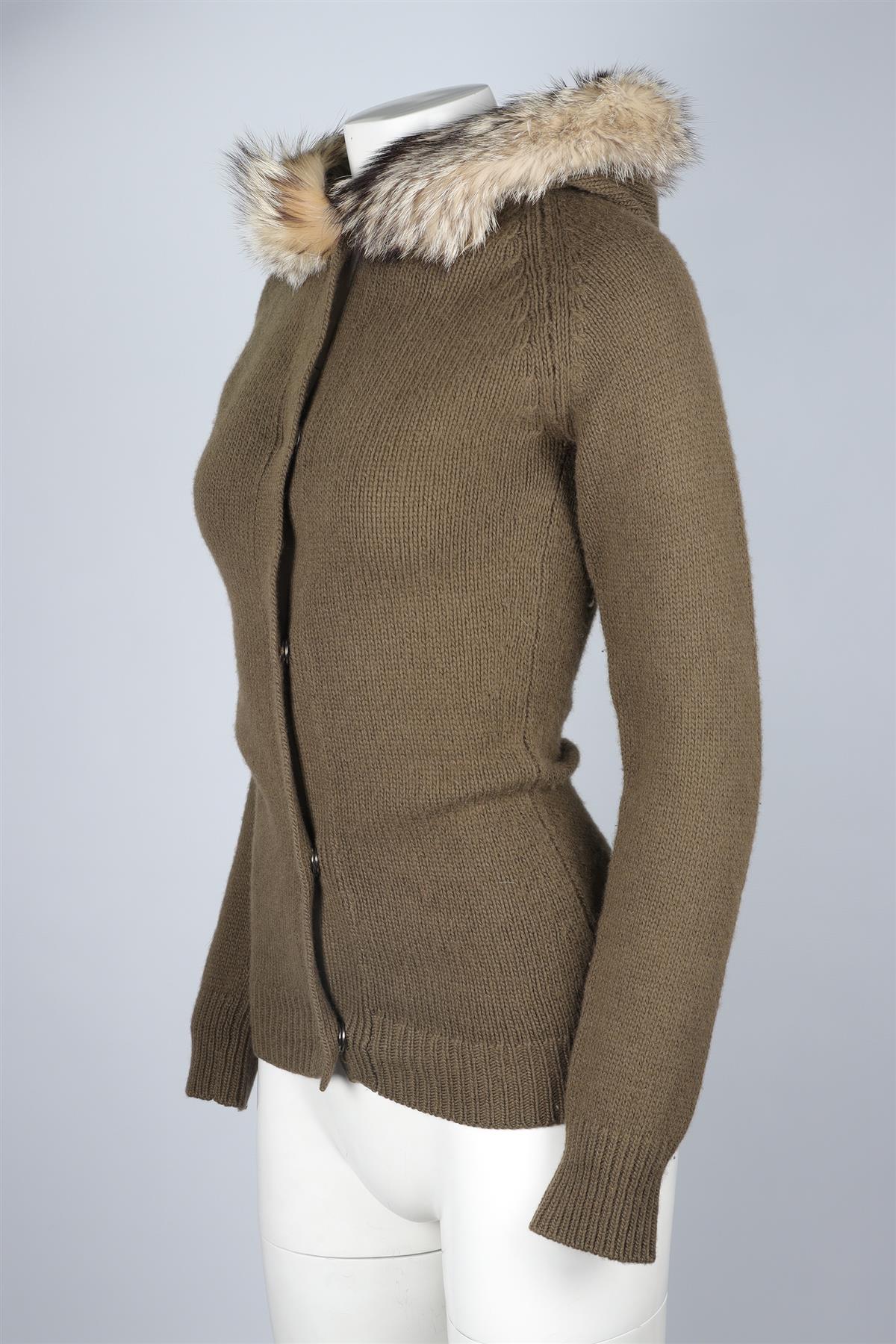PRADA SPORT GREEN WOOL CARDIGAN IT 40 UK 8 - Image 3