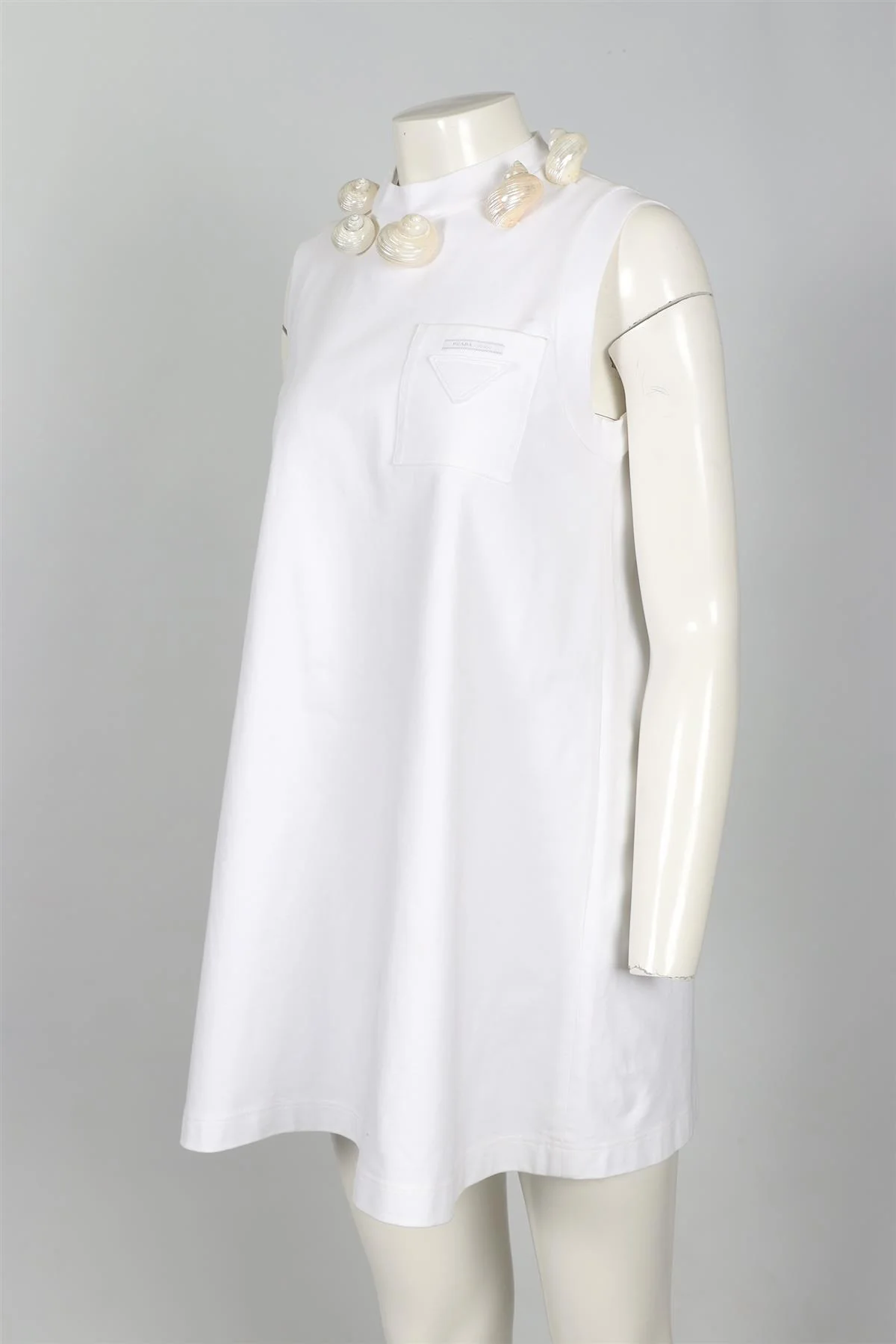 PRADA WHITE 2019 COTTON MINI DRESS IT 38 UK 6 - Image 7