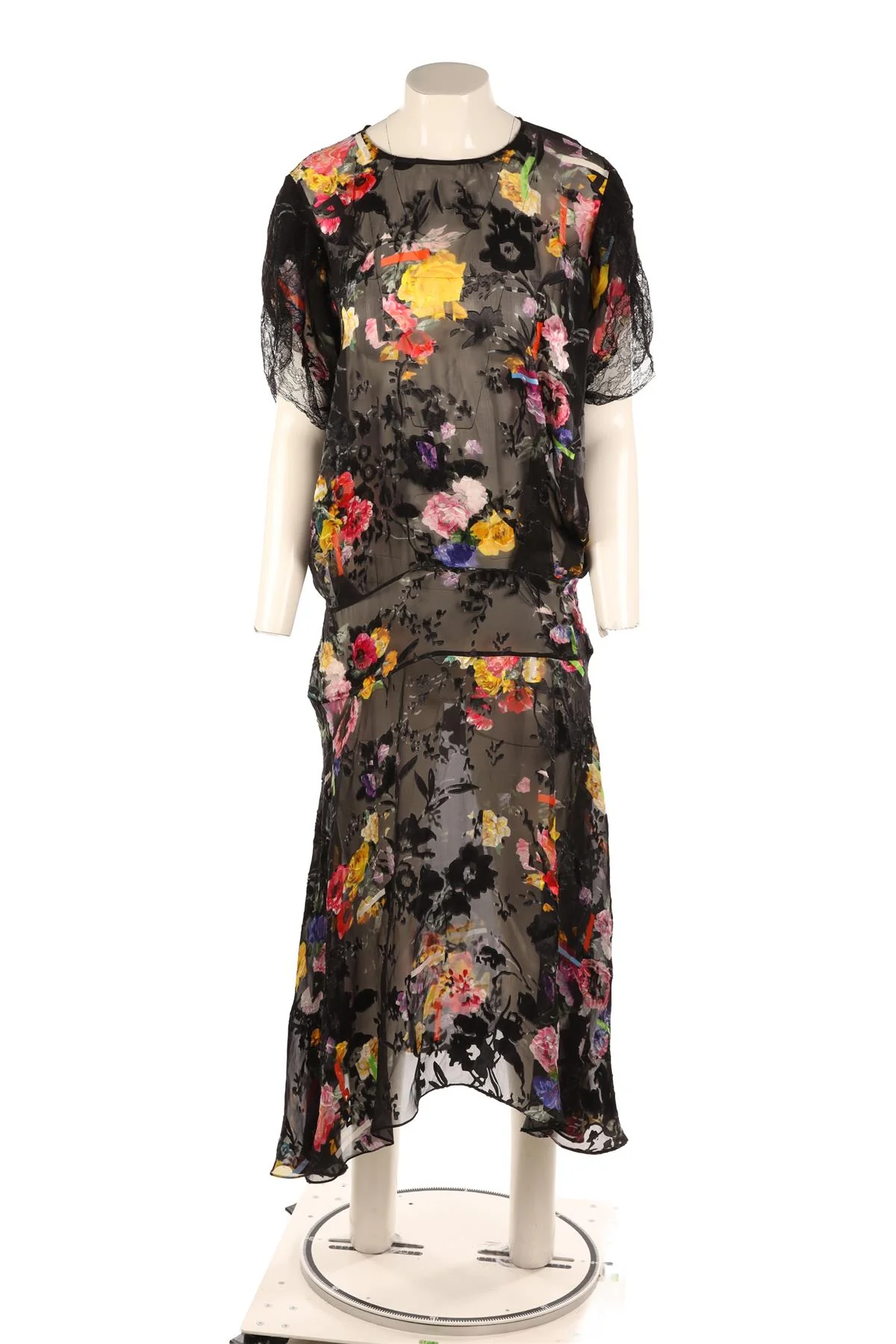 PREEN BY THORNTON BREGAZZI BLACK SILK MAXI DRESS MEDIUM - Image 2