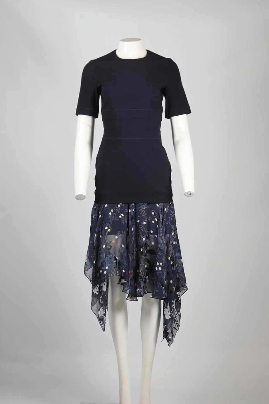 PREEN BY THORNTON BREGAZZI CREPE AND SILK BLEND MIDI DRESS MEDIUM - Image 2