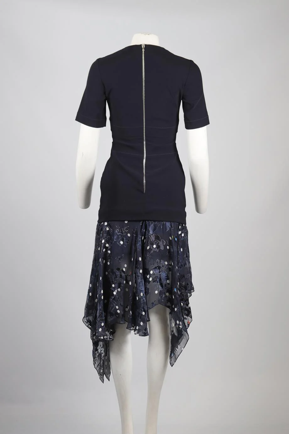 PREEN BY THORNTON BREGAZZI CREPE AND SILK BLEND MIDI DRESS MEDIUM - Image 4