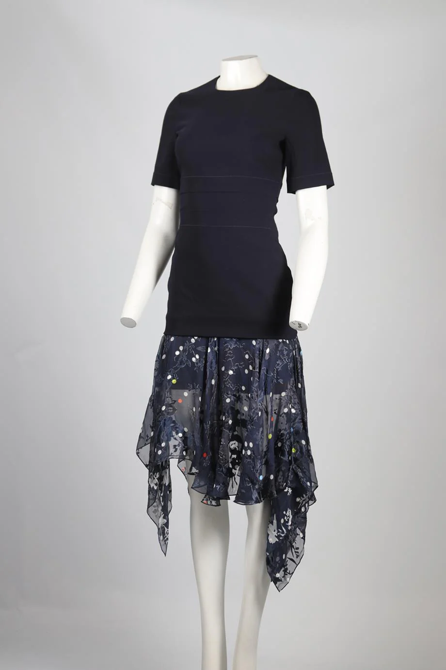 PREEN BY THORNTON BREGAZZI CREPE AND SILK BLEND MIDI DRESS MEDIUM - Image 7