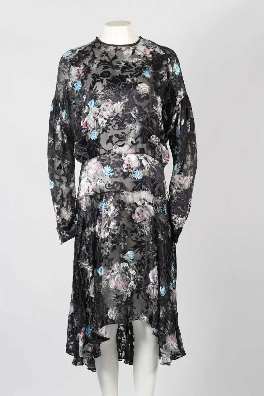 PREEN BY THORNTON BREGAZZI FLORAL PRINT SATIN MIDI DRESS LARGE - Image 2